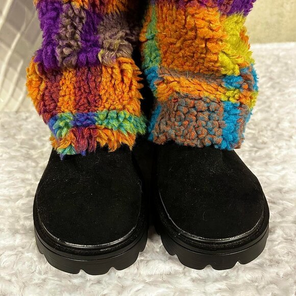 New Suede and Sweater Fold Over Boots - 9 - Picture 3 of 5